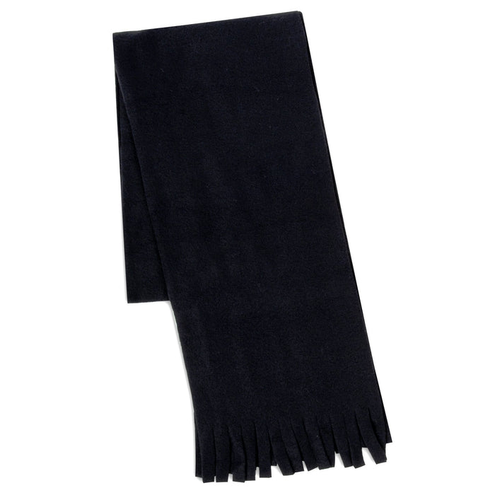 Adult Fleece Scarves 60" x 8" With Fringe - Black - BagsInBulk.ca