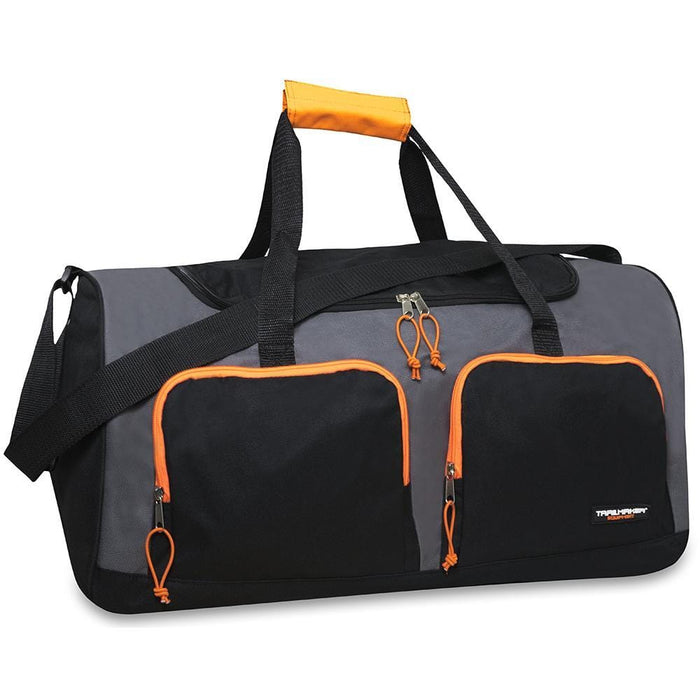 wholesale multi pocket duffel bag in color grey