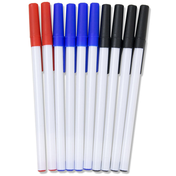 wholesale pens in red, blue, and black
