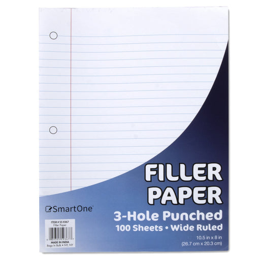 Filler Paper - Wide Ruled 100 Sheets - BagsInBulk.ca