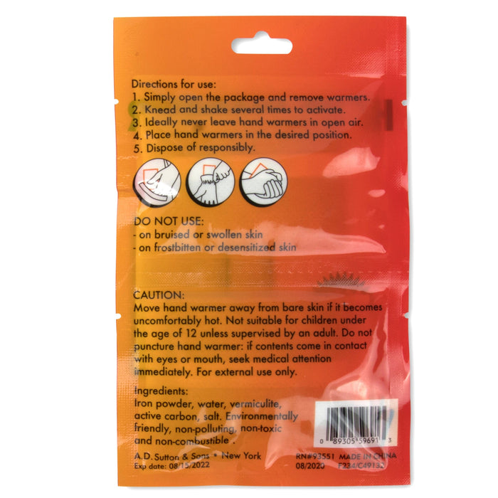 Hand Warmers 2-Piece Pack - BagsInBulk.ca