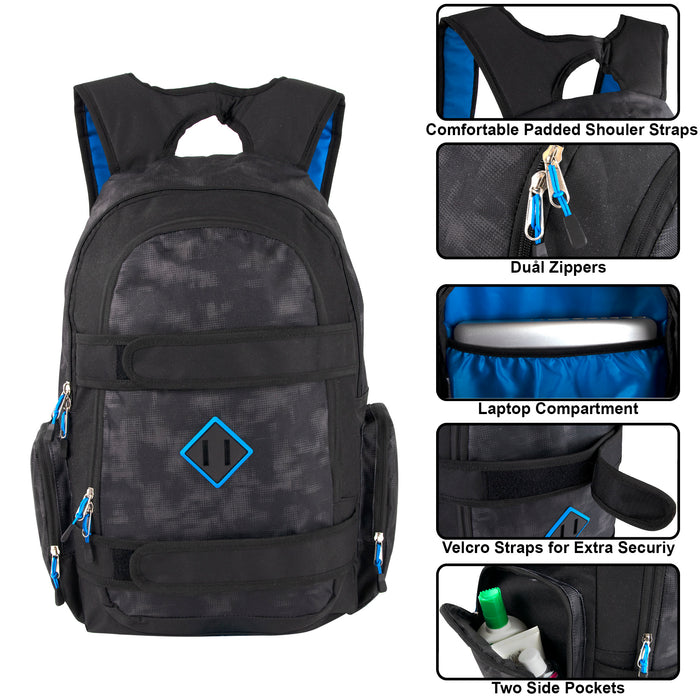 20-inch Double Velcro Strap Backpack w Laptop Sleeve - BagsInBulk.ca