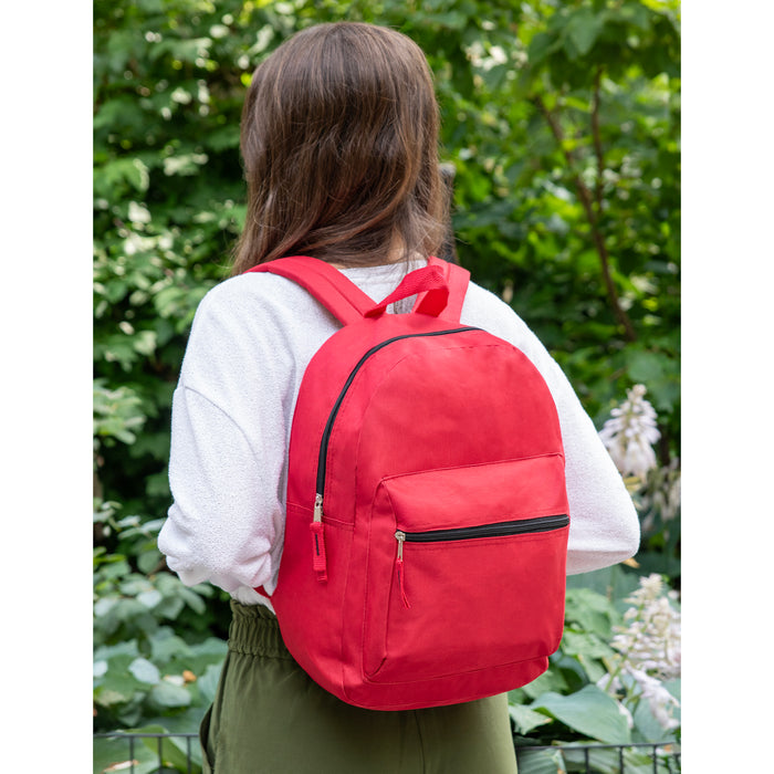 15 Inch Basic Backpack - 12 Colors - BagsInBulk.ca