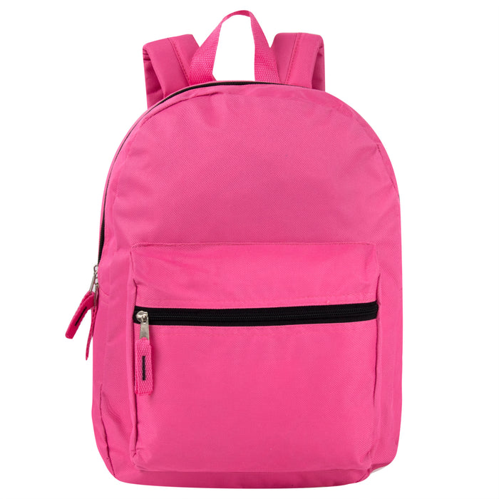 15 Inch Basic Backpack - 4 Pastel Colors - BagsInBulk.ca