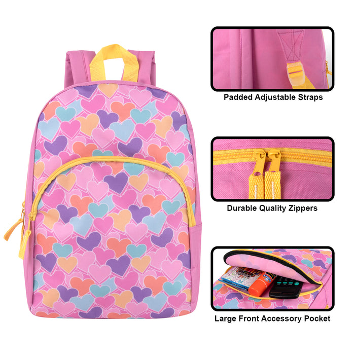 Wholesale 15 Inch Printed Character Backpacks - Girls Assortment