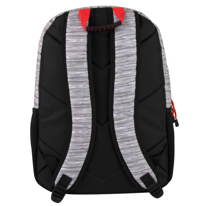 18-inch Curved ZIpper Backpack w Laptop Sleeve - Grey Heather