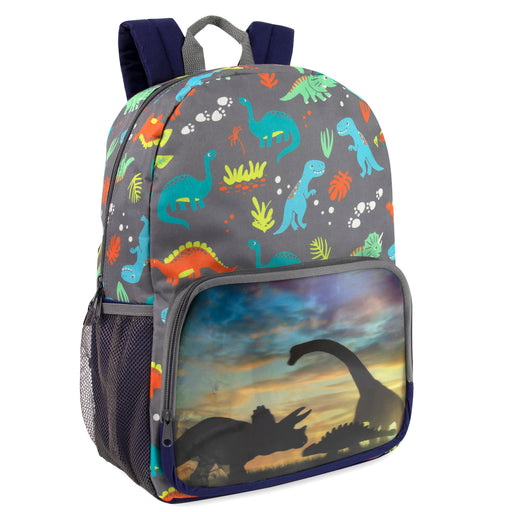 17 Inch Dinosaur Backpack with Side Mesh Pockets - BagsInBulk.ca