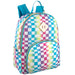 17-Inch Printed Vinyl Backpack - Rainbow Checkered - BagsInBulk.ca