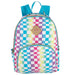 17-Inch Printed Vinyl Backpack - Rainbow Checkered - BagsInBulk.ca