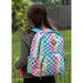 17-Inch Printed Vinyl Backpack - Rainbow Checkered - BagsInBulk.ca