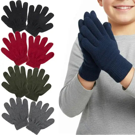 Children Knitted Gloves - 5 Assorted Colors - BagsInBulk.ca