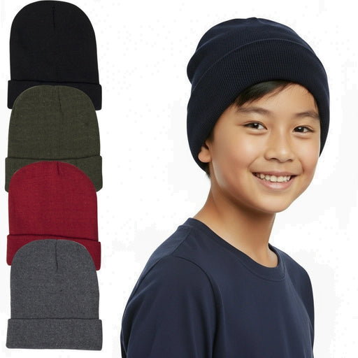 Children's Knitted Beanie – 5 Colors - BagsInBulk.ca