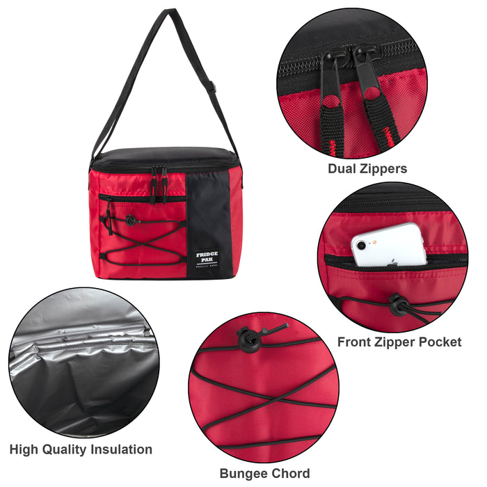 Fridge Pak 12-Can Bungee Cooler Bag - 4 Colors - BagsInBulk.ca