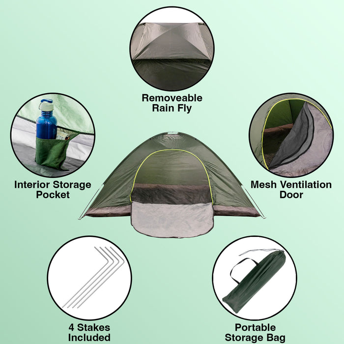 Dome Tent 6-Person - Hunter Green - BagsInBulk.ca