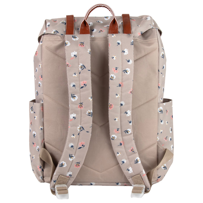 17-Inch Double Buckle Backpack - Floral - BagsInBulk.ca