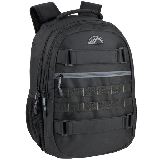 19 Inch Dual Strap Skate Backpack w Laptop Sleeve - Black - BagsInBulk.ca