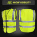 Deluxe Adult High Visibility Safety Vest With Clear ID Pocket - BagsInBulk.ca