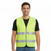 Zippered High Visibility Safety Vest With Reflective Strips - BagsInBulk.ca