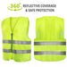 Zippered High Visibility Safety Vest With Reflective Strips - BagsInBulk.ca