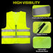 Zippered High Visibility Safety Vest With Reflective Strips - BagsInBulk.ca