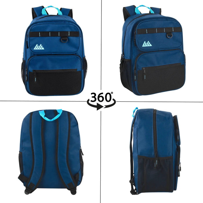 Bulk Rugged Daisy Chain Multi-Pocket Backpack - Navy by 2939NVY