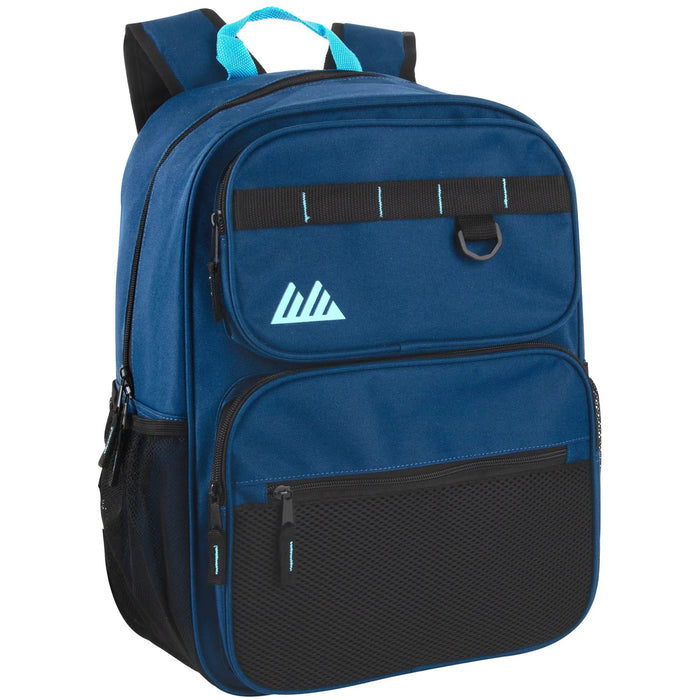 Bulk Rugged Daisy Chain Multi-Pocket Backpack - Navy by 2939NVY