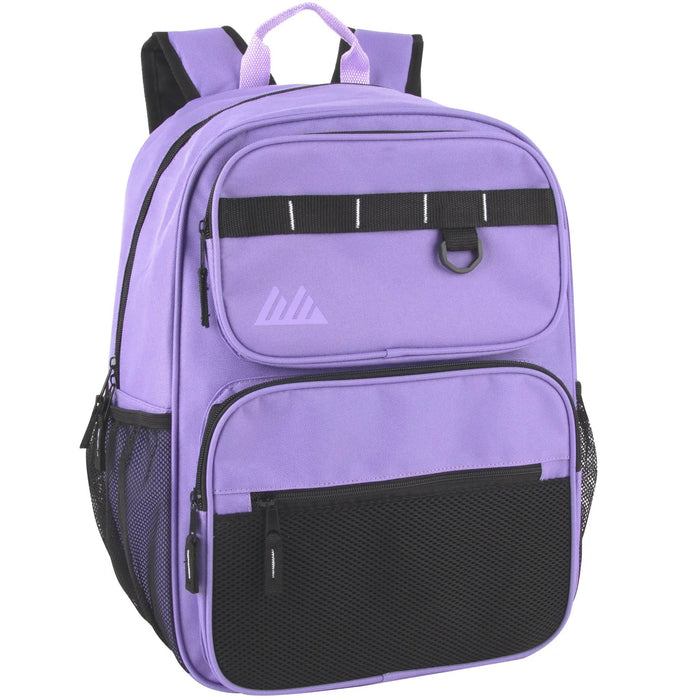 Bulk Rugged Daisy Chain Multi-Pocket Backpack - Purple by 2940PUR