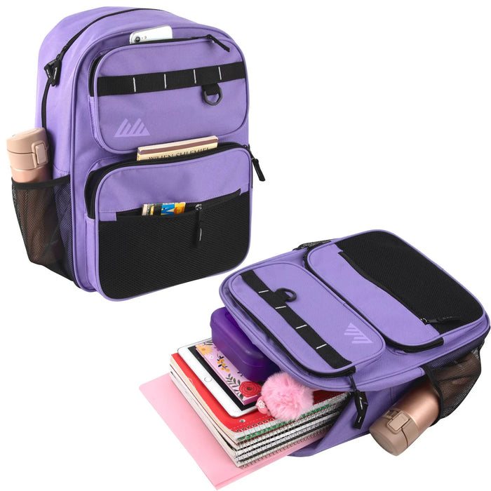 Bulk Rugged Daisy Chain Multi-Pocket Backpack - Purple by 2940PUR