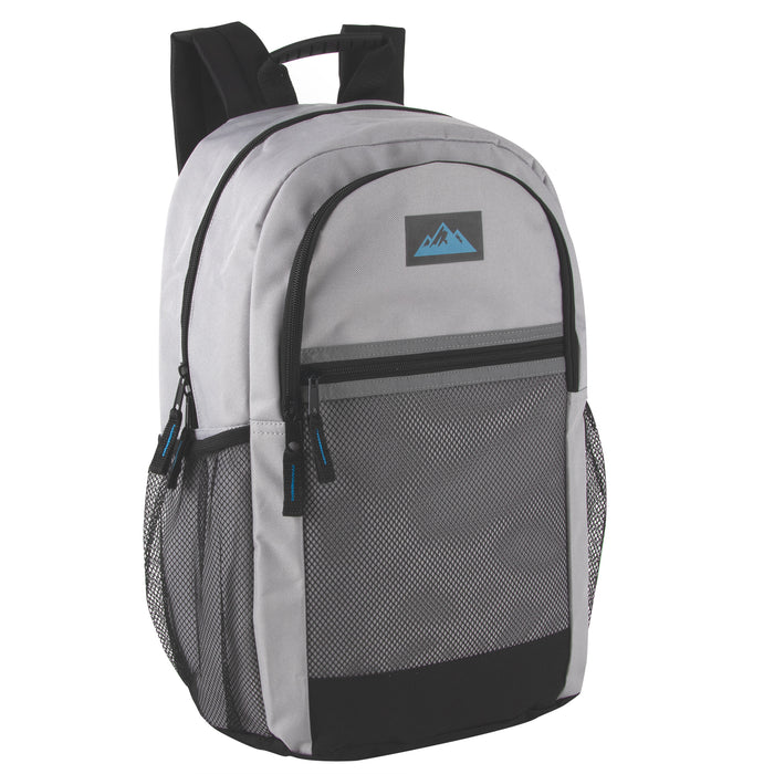 18 Inch Multi Pocket Reflective Backpack - 5 Colors - BagsInBulk.ca