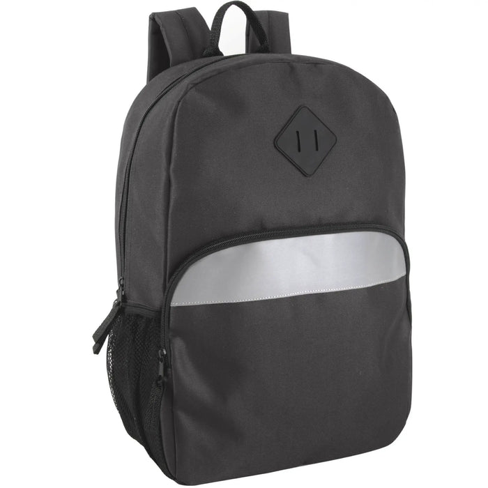 17-Inch Bulk Safety Reflective Backpack with Side Pocket - Black by 4001BLK