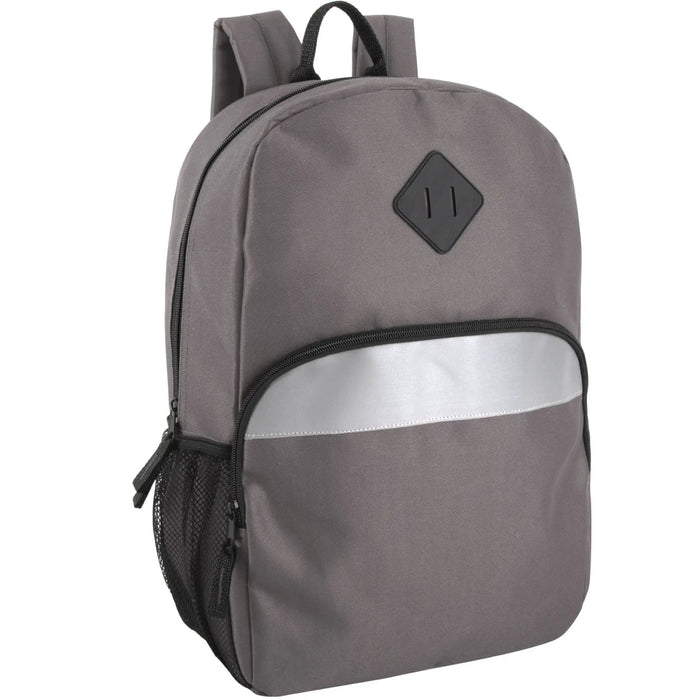 17-Inch Bulk Safety Reflective Backpack with Side Pocket - Grey by 4001GRY