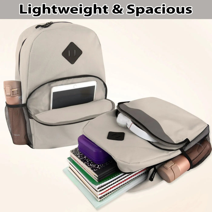 17-Inch Bulk Safety Reflective Backpack with Side Pocket - Khaki by 4001KHK