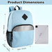 17-Inch Bulk Safety Reflective Backpack with Side Pocket - Light Blue by 4001LBL