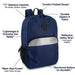 17-Inch Bulk Safety Reflective Backpack with Side Pocket - Navy by 4001NVY