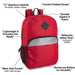 17-Inch Bulk Safety Reflective Backpack with Side Pocket - Red by 4001RED