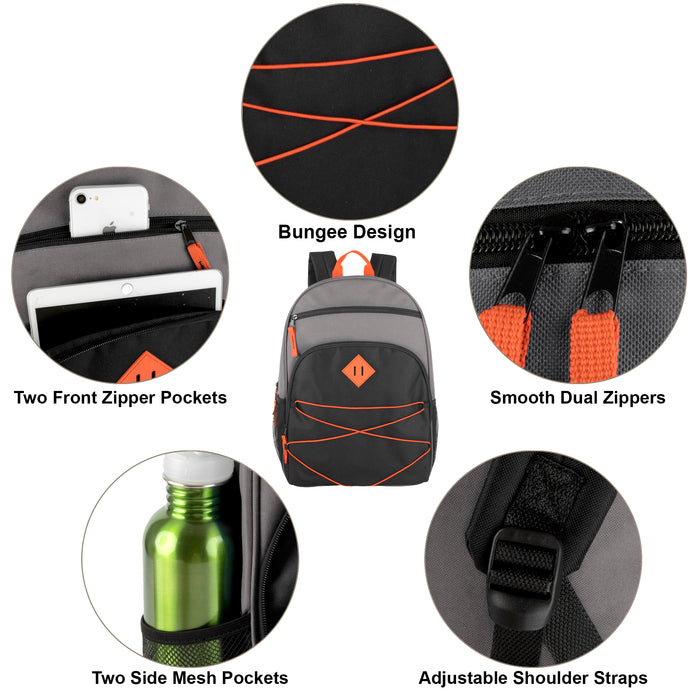 Wholesale Multi Pocket Bungee Backpack - 5 Colors - BagsInBulk.ca
