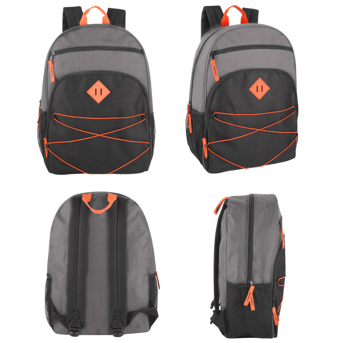 Wholesale Multi Pocket Bungee Backpack - 5 Colors - BagsInBulk.ca