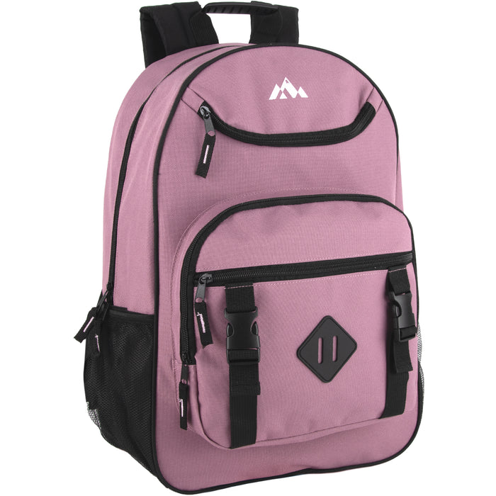 18 Inch Double Buckle Backpack with Laptop Section - 3 Colors - BagsInBulk.ca