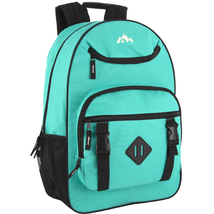 18 Inch Double Buckle Backpack with Laptop Section - 3 Colors - BagsInBulk.ca