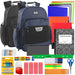 18-inch Bulk Multi Pocket Reflective Collegiate Backpack with Laptop Section with 45-Piece School Supply Kit - 2 Colors by 4257SS