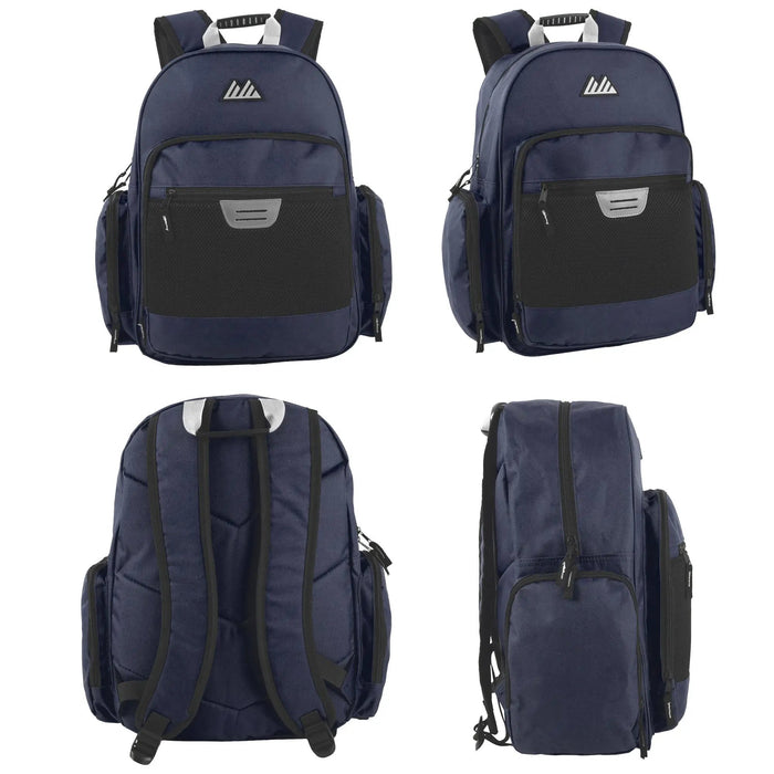 18-inch Reflective Mesh Pocket Backpack with Laptop Section - 2 Colors by 4267