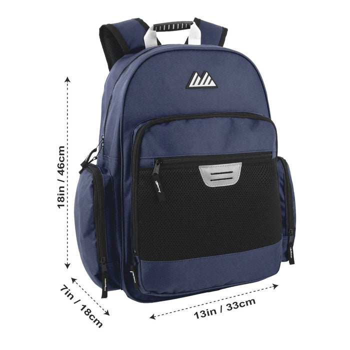 18-inch Reflective Mesh Pocket Backpack with Laptop Section - 2 Colors by 4267