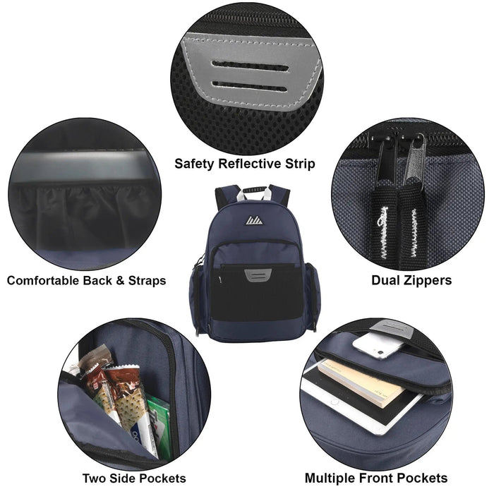 18-inch Reflective Mesh Pocket Backpack with Laptop Section - 2 Colors by 4267