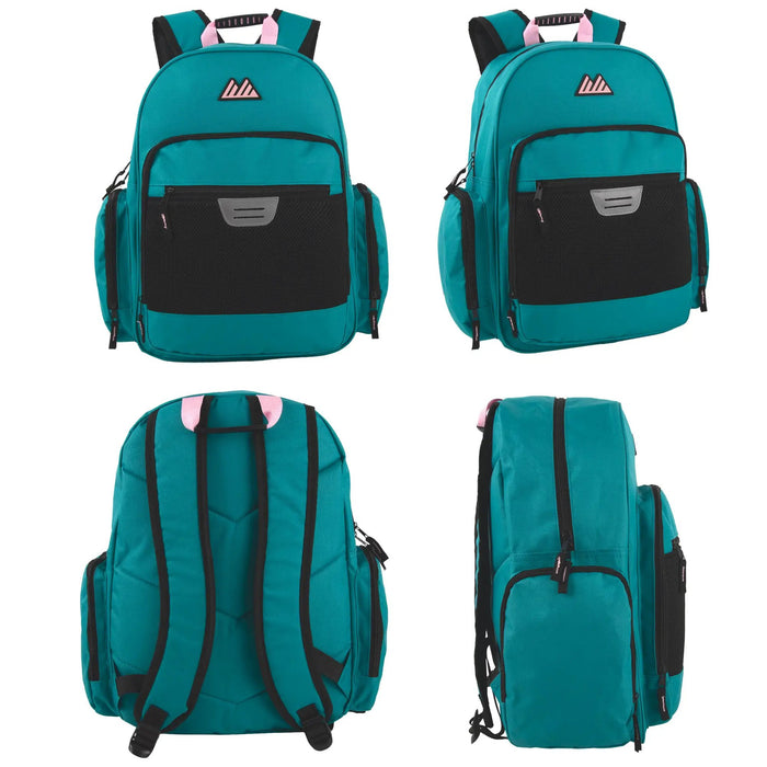 18-inch Reflective Mesh Pocket Backpack with Laptop Section - 2 Colors by 4302
