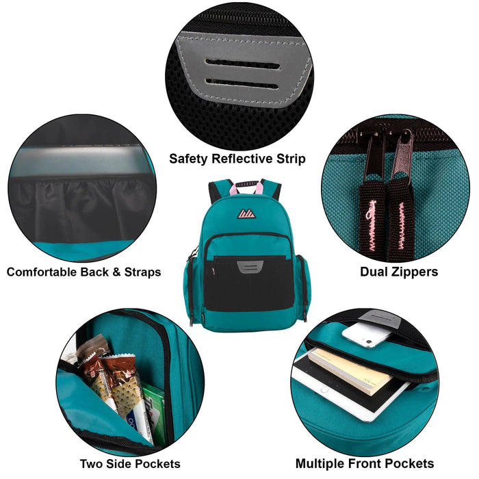 18-inch Reflective Mesh Pocket Backpack with Laptop Section - 2 Colors by 4302