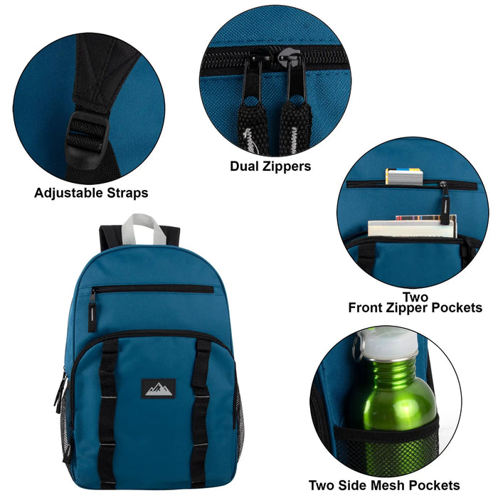 17-Inch Double Daisy Chain Backpack - 4 Colors by 4312