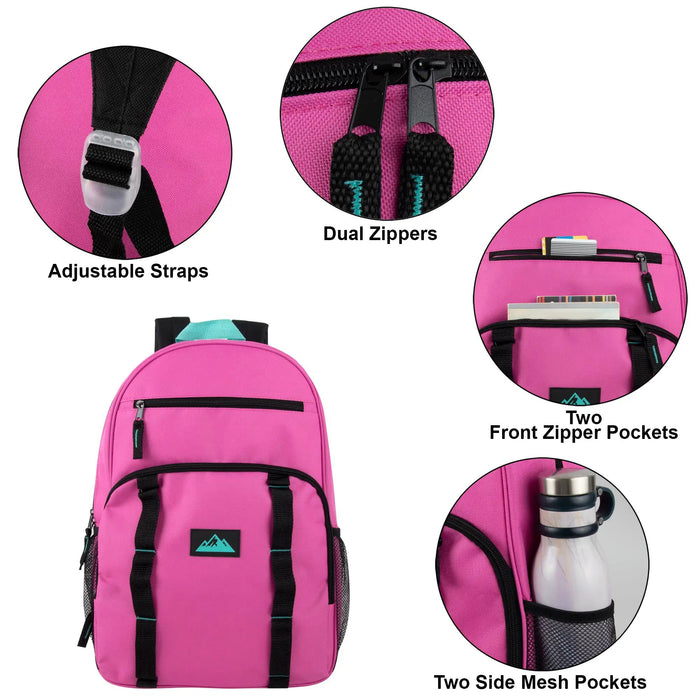 17-Inch Double Daisy Chain Backpack - 3 Colors by 4313