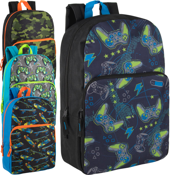 17 Inch Kids Printed Backpacks With Side Pockets - BagsInBulk.ca