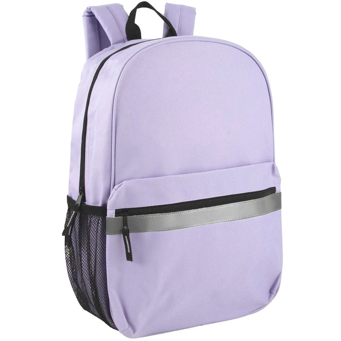 17 Inch Safety Reflective Backpack With Side Pocket - 9 Color Assortment by 4395