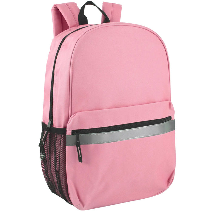 17 Inch Safety Reflective Backpack With Side Pocket - 9 Color Assortment by 4395